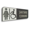 Placa de Sinalização Indicativa em MDF Efeito 3D - WC PCD Feminino